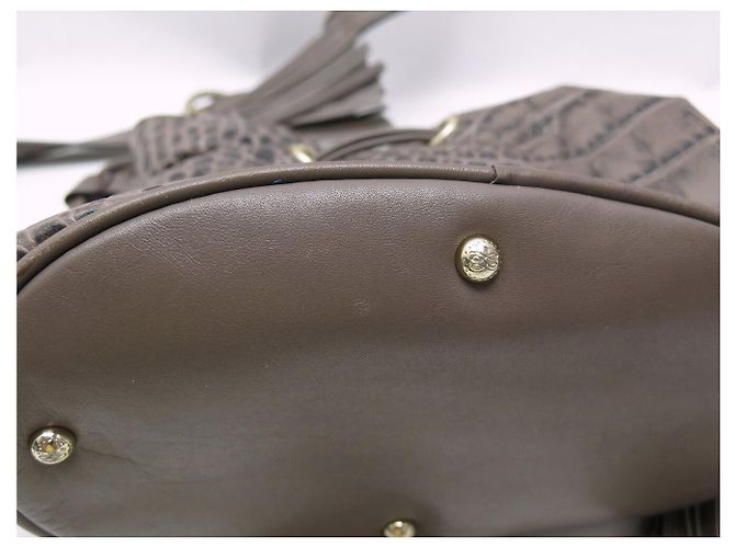 BORSA A MANO LANCEL PREMIER FLIRT PM A04652 PELLE EFFETTO COCCO GRIGIO TRACOLLA - vista 20