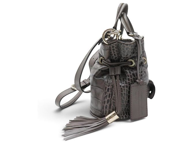 BORSA A MANO LANCEL PREMIER FLIRT PM A04652 PELLE EFFETTO COCCO GRIGIO TRACOLLA - vista 3