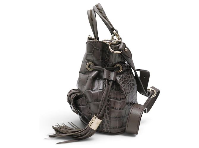 BORSA A MANO LANCEL PREMIER FLIRT PM A04652 PELLE EFFETTO COCCO GRIGIO TRACOLLA - vista 4