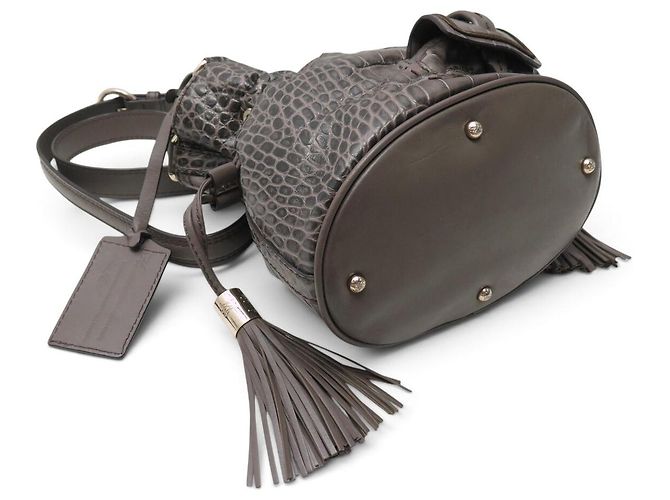 BORSA A MANO LANCEL PREMIER FLIRT PM A04652 PELLE EFFETTO COCCO GRIGIO TRACOLLA - vista 5