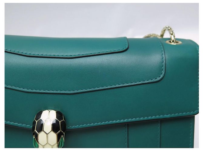 BORSA A MANO BULGARI SERPENTI FOREVER MM IN PELLE VERDE BORSA A TRACCOLLA - vista 15