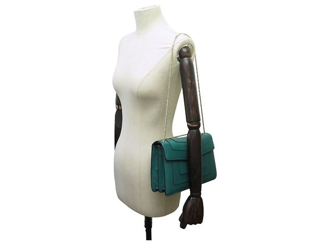 BORSA A MANO BULGARI SERPENTI FOREVER MM IN PELLE VERDE BORSA A TRACCOLLA - vista 4
