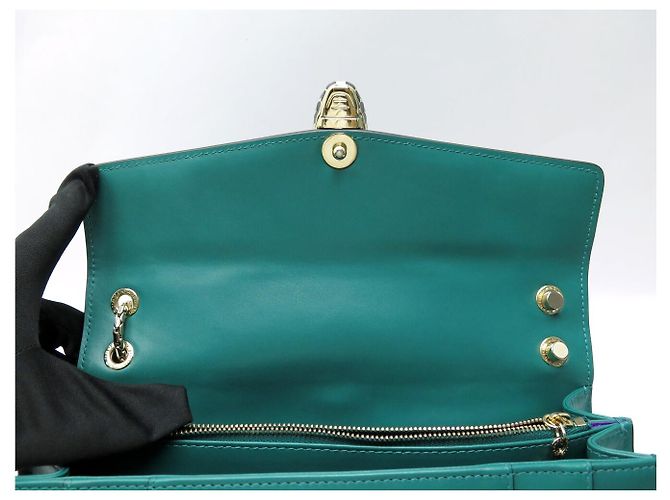 BORSA A MANO BULGARI SERPENTI FOREVER MM IN PELLE VERDE BORSA A TRACCOLLA - vista 7