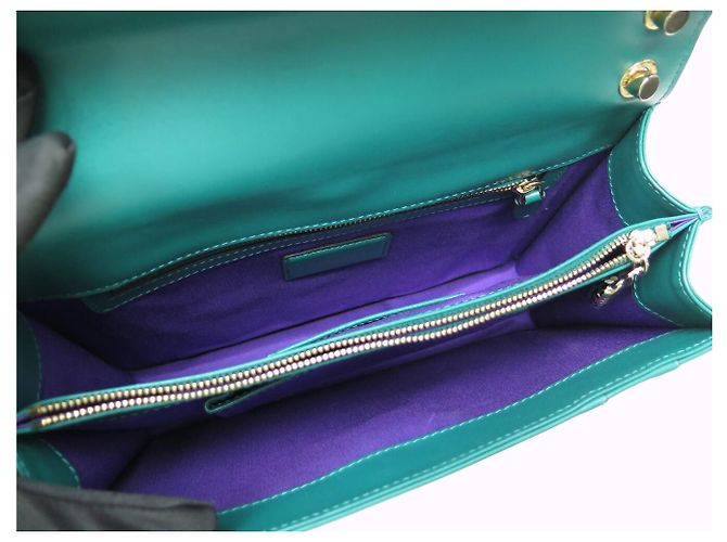 BORSA A MANO BULGARI SERPENTI FOREVER MM IN PELLE VERDE BORSA A TRACCOLLA - vista 8