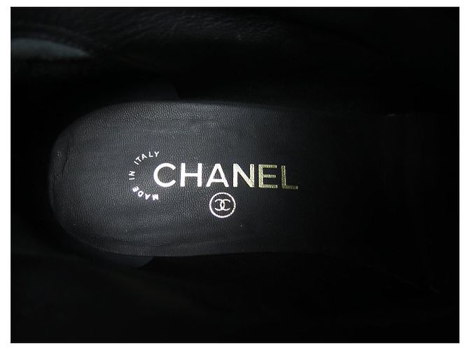 STIVILETTI CHANEL G34929 CATENA LOGO CC 41 CANGIUME NERO CON TACCO - vista 10