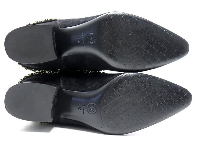STIVILETTI CHANEL G34929 CATENA LOGO CC 41 CANGIUME NERO CON TACCO - vista 6