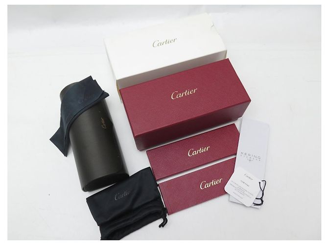 OCCHIALI DA SOLE CARTIER SANTOS DUMONT DORE CT0074S NUOVI D'oro - vista 11