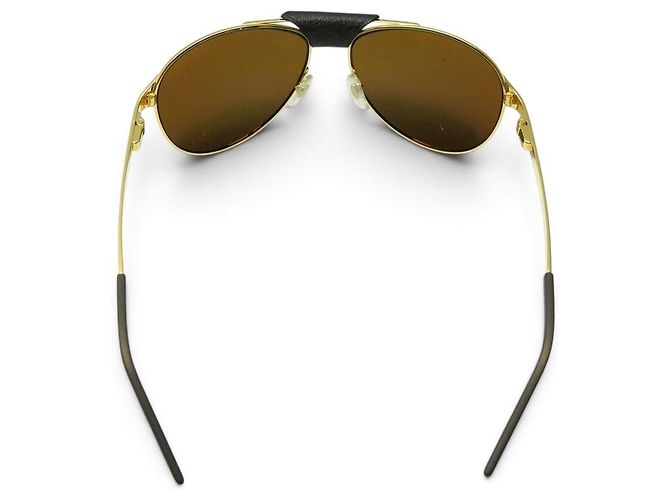 OCCHIALI DA SOLE CARTIER SANTOS DUMONT DORE CT0074S NUOVI D'oro - vista 6