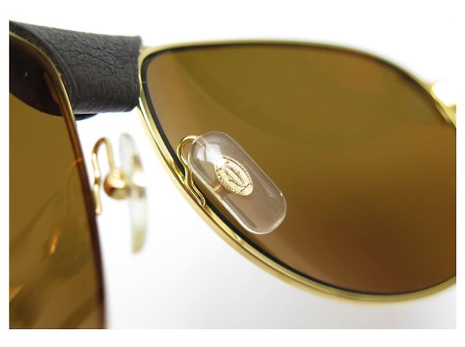 OCCHIALI DA SOLE CARTIER SANTOS DUMONT DORE CT0074S NUOVI D'oro - vista 9