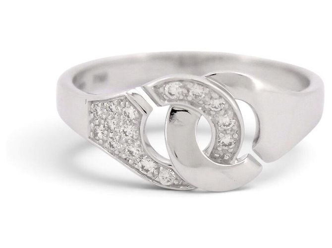 NEU DINH VAN MENOTTES R8 RING 18K WEISSGOLD 2.9GR 15 DIAMANTEN T53 RING Silber - Ansicht 2