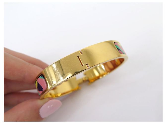 Hermès BRACELET HERMES CLIC H LE CHAT CARRE H700004FVF2GM EMAIL 17 CM STRAP BANGLE Mehrfarben - Ansicht 11