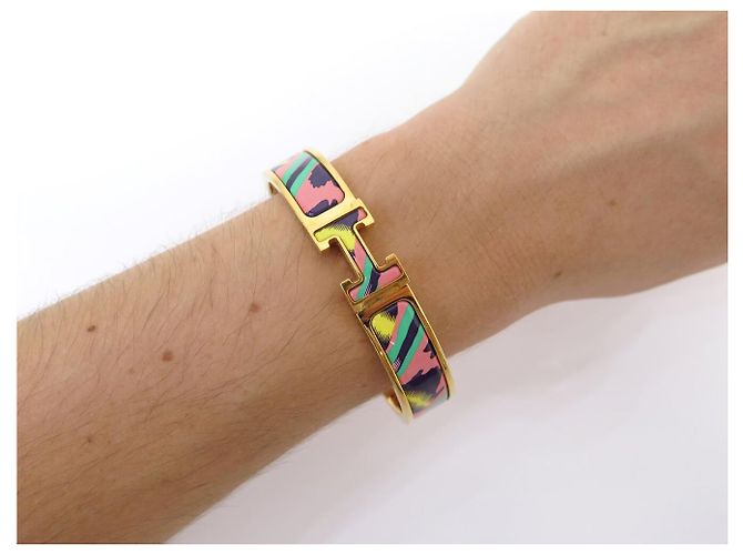 Hermès BRACELET HERMES CLIC H LE CHAT CARRE H700004FVF2GM EMAIL 17 CM STRAP BANGLE Mehrfarben - Ansicht 7