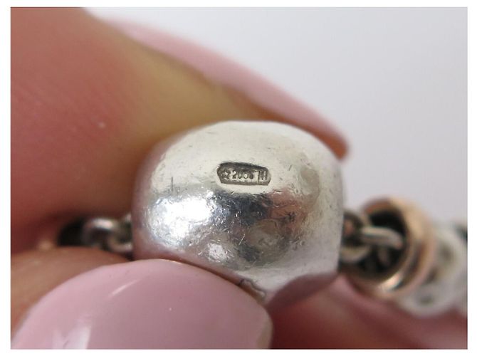 NUOVO BRACCIALE DODO POMELLATO GRANELLI ARGENTO 925 & ORO ROSA 9K CHARMS BANGLE - vista 10