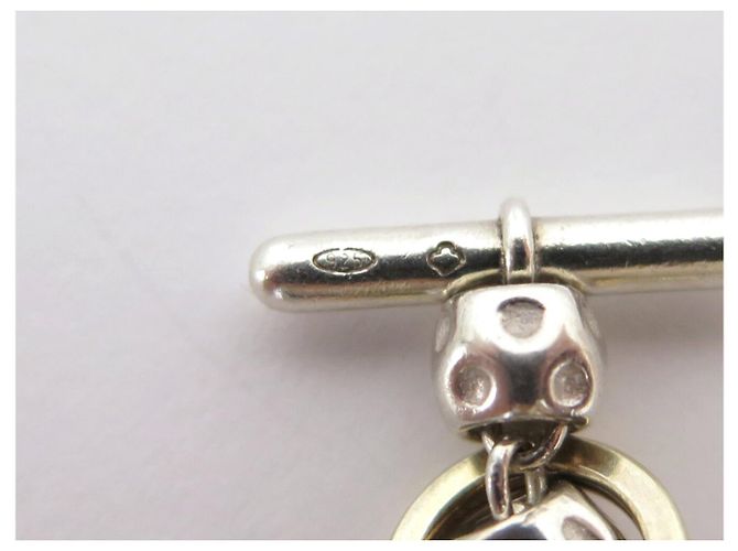NUOVO BRACCIALE DODO POMELLATO GRANELLI ARGENTO 925 & ORO ROSA 9K CHARMS BANGLE - vista 15