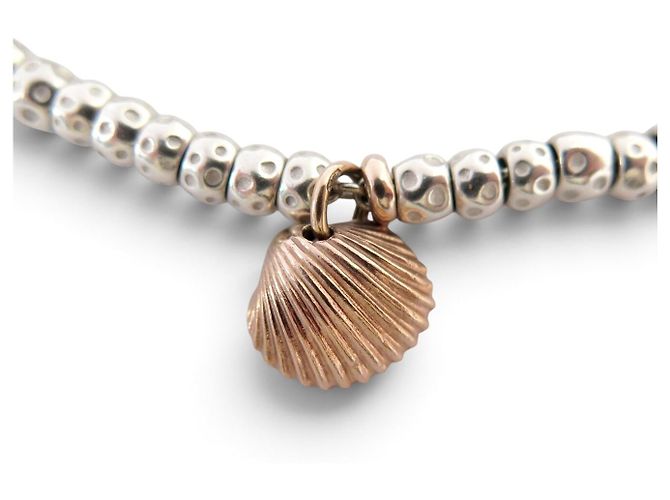 NUOVO BRACCIALE DODO POMELLATO GRANELLI ARGENTO 925 & ORO ROSA 9K CHARMS BANGLE - vista 3