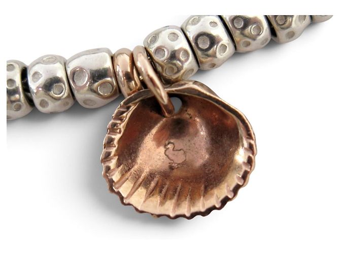 NUOVO BRACCIALE DODO POMELLATO GRANELLI ARGENTO 925 & ORO ROSA 9K CHARMS BANGLE - vista 4