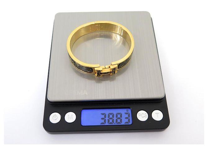 Hermès BRACCIALE HERMES CLIC H LES LEOPARDS SMALTO NERO DORATO 15.7CM EDIZIONE LIMITATA BANGLE - vista 8