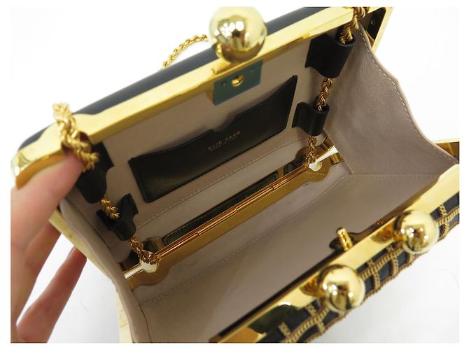 BORSA A MANO ELIE SAAB MINAUDIERE CHAIN CAGE POUCH BORSA A TRACCOLLA POUCH BAG Nero - vista 6