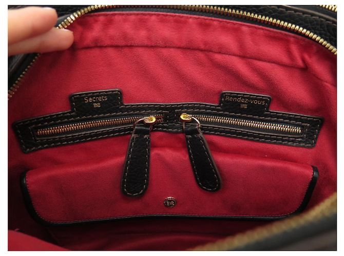 NUOVA BORSA A MANO LANCEL ADJANI GM PELLE GRANULATA NERA Nero - vista 10