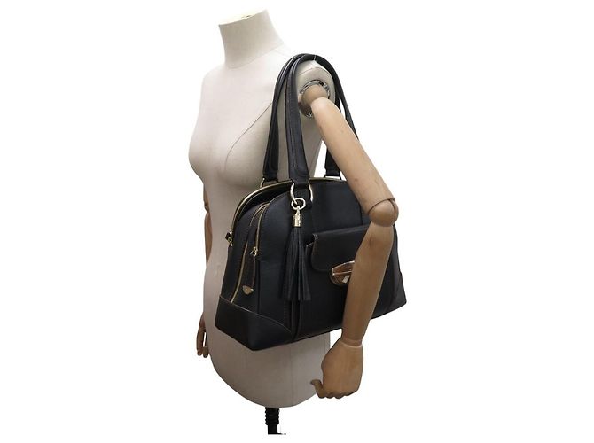NUOVA BORSA A MANO LANCEL ADJANI GM PELLE GRANULATA NERA Nero - vista 3