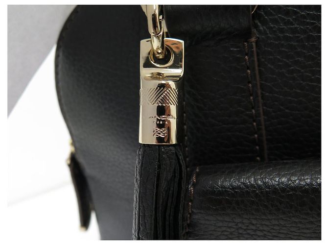 NUOVA BORSA A MANO LANCEL ADJANI GM PELLE GRANULATA NERA Nero - vista 6