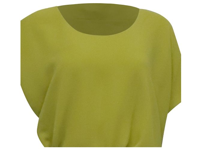 Vestido corto con cinturón Diane Von Furstenberg en triacetato verde lima - vista 2