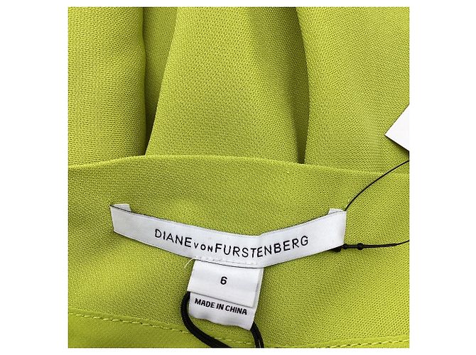 Vestido corto con cinturón Diane Von Furstenberg en triacetato verde lima - vista 5