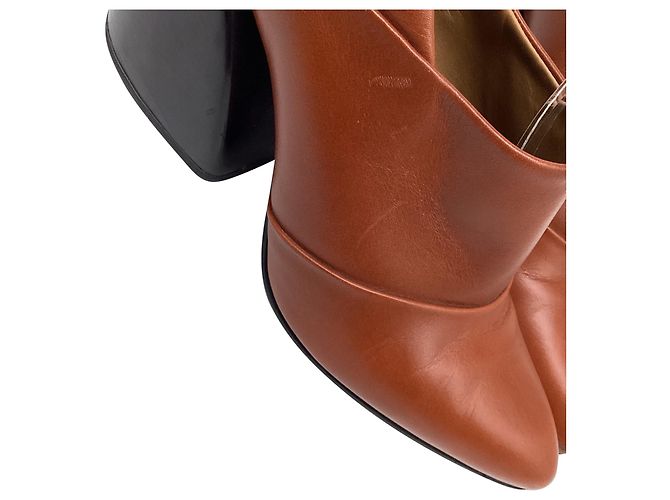 Mules Slingback Wave da Chloé em couro marrom Vermelho - vista 12
