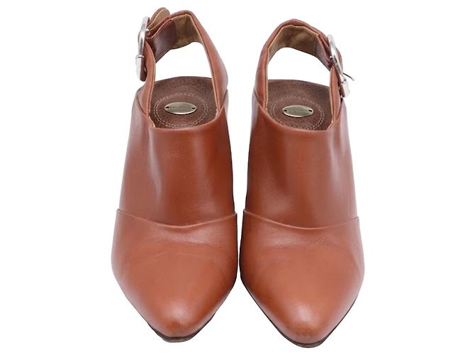 Mules Slingback Wave da Chloé em couro marrom Vermelho - vista 2