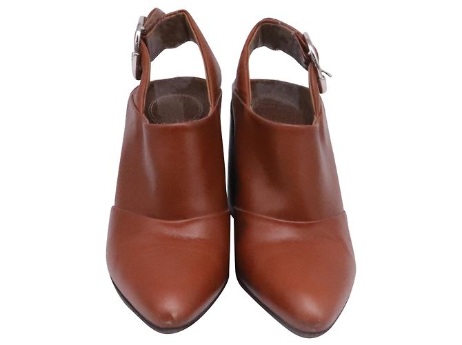 Mules Slingback Wave da Chloé em couro marrom Vermelho - vista 6