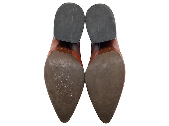 Mules Slingback Wave da Chloé em couro marrom Vermelho - vista 8