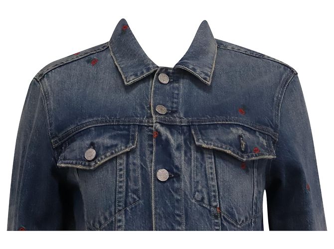 Autre Marque Chaqueta vaquera bordada Amo en algodón azul - vista 2
