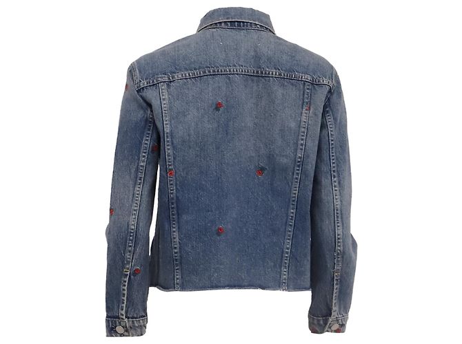 Autre Marque Chaqueta vaquera bordada Amo en algodón azul - vista 4