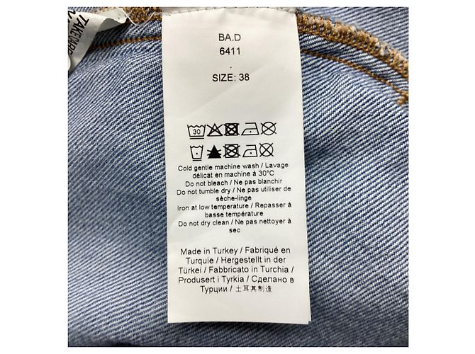 Autre Marque Chaqueta vaquera bordada Amo en algodón azul - vista 5