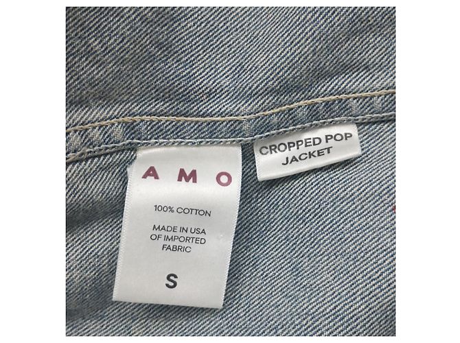Autre Marque Chaqueta vaquera bordada Amo en algodón azul - vista 7