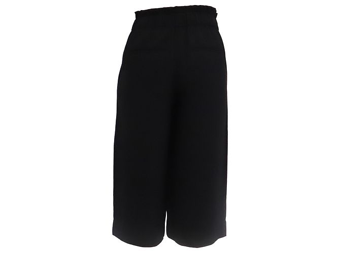 Vince Culottes mit elastischem Bund aus schwarzem Triacetat Python drucken - Ansicht 2