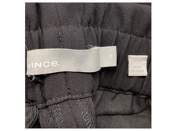Vince Culottes mit elastischem Bund aus schwarzem Triacetat Python drucken - Ansicht 7