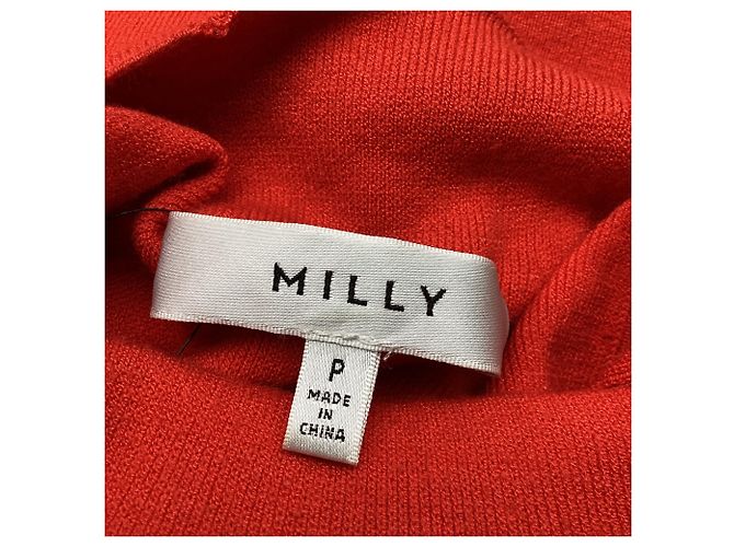 Milly Strick-Tanktop mit Stehkragen aus roter Viskose - Ansicht 7
