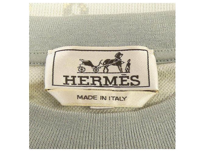 Hermès Hermes LA DANSE DES CHEVAUX Baumwoll-Top Braun Beige - Ansicht 4