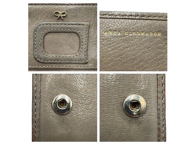 Autre Marque Cartera larga de cuero Anya Hindmarch Verde Caqui - vista 5