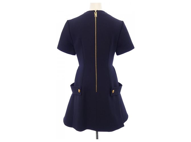 Louis Vuitton Fit and Flare Martingale Kleid Blau Marineblau - Ansicht 2