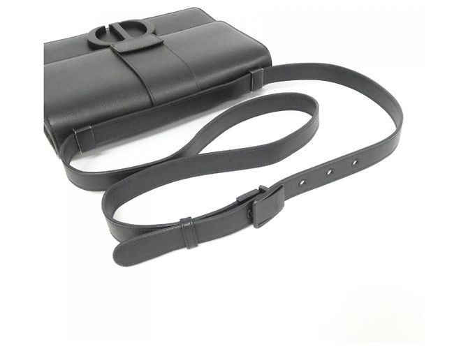 Autre Marque Borsa a tracolla Christian Dior 30 Montaigne in vitello Nero - vista 7