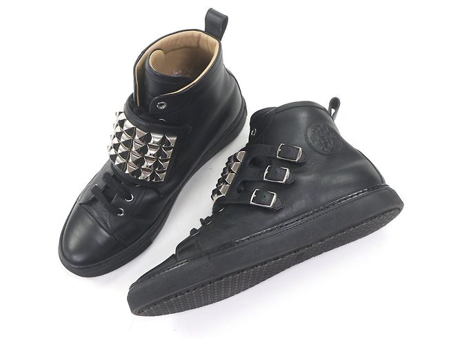 Hermès Lenox Collier de Sian41.5 Sneaker aus Kalbsleder Schwarz - Ansicht 3