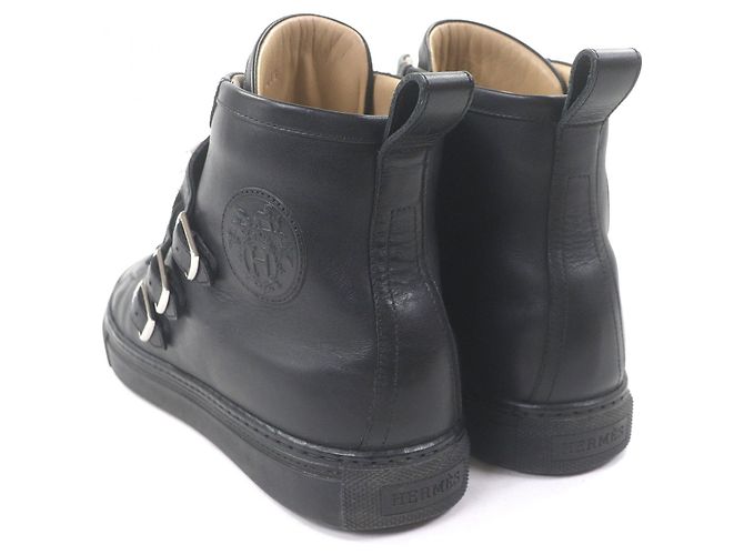 Hermès Lenox Collier de Sian41.5 Sneaker aus Kalbsleder Schwarz - Ansicht 5