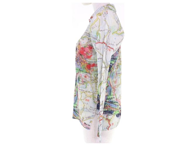 Issey Miyake Camisa de manga larga de poliéster PLEATS PLEASE con estampado de mapa de París Multicolor - vista 2
