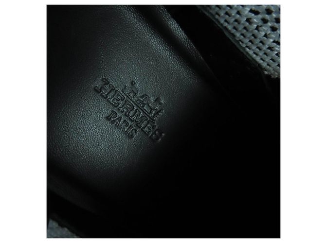 Sapatilhas Hermès 36 em couro Preto Branco - vista 10