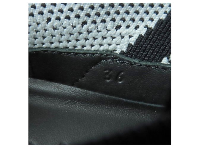 Sapatilhas Hermès 36 em couro Preto Branco - vista 11