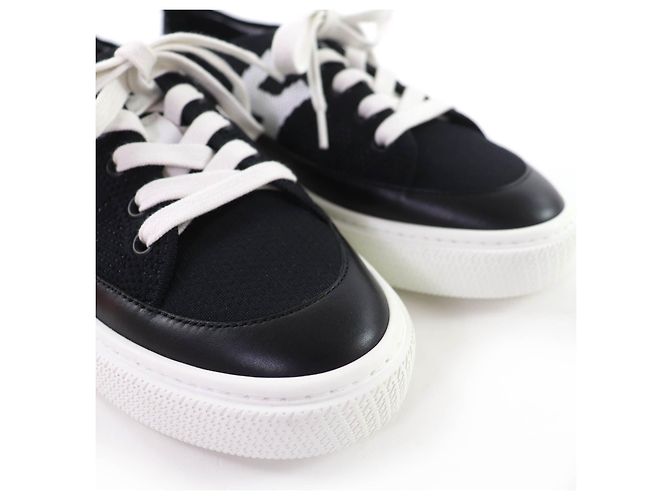 Sapatilhas Hermès 36 em couro Preto Branco - vista 8