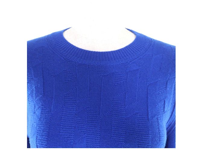 Prenda de punto de lana Hermès motivo H Azul - vista 4
