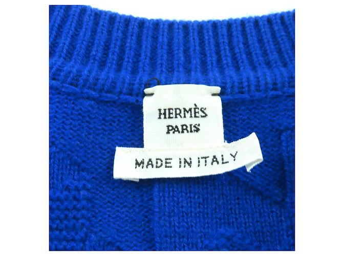 Prenda de punto de lana Hermès motivo H Azul - vista 6